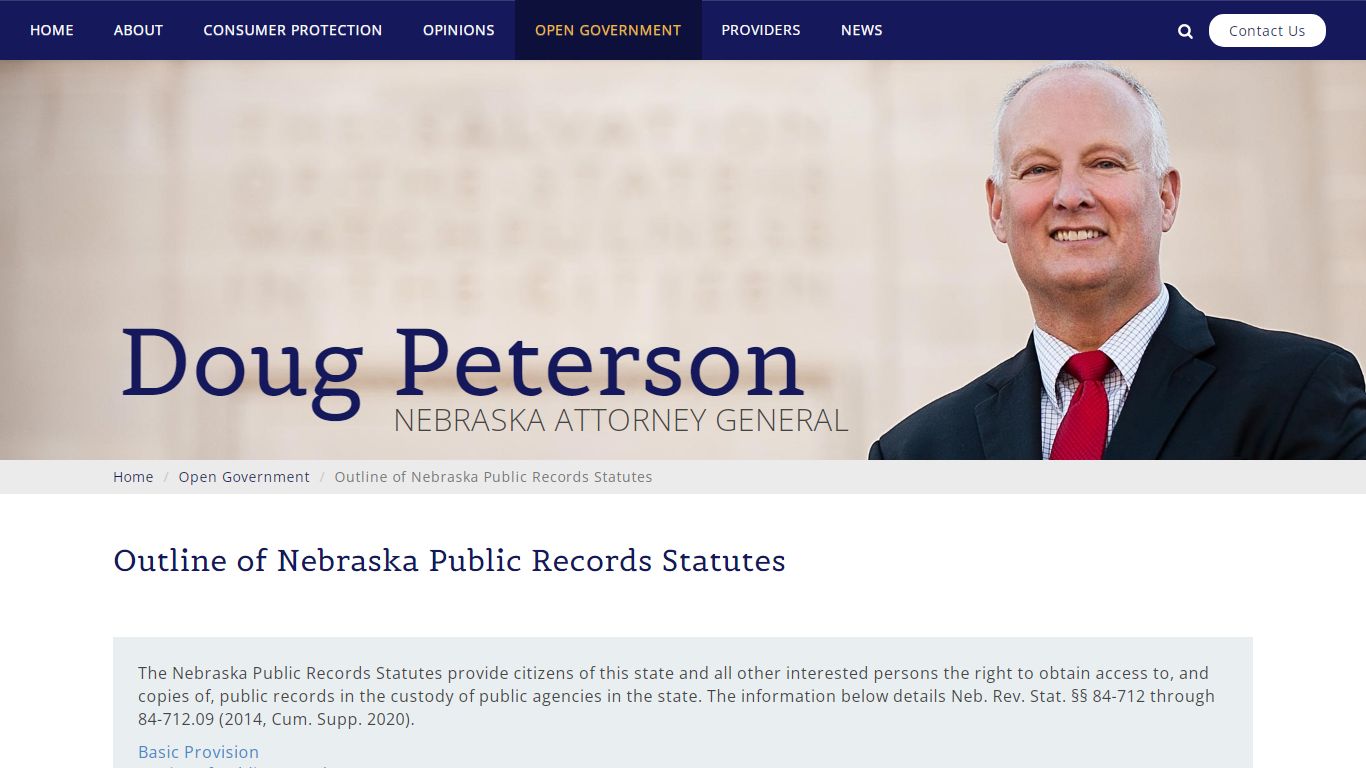 Outline of Nebraska Public Records Statutes | Nebraska Attorney General ...