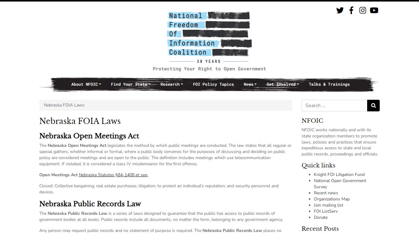 Nebraska FOIA Laws – National Freedom of Information Coalition